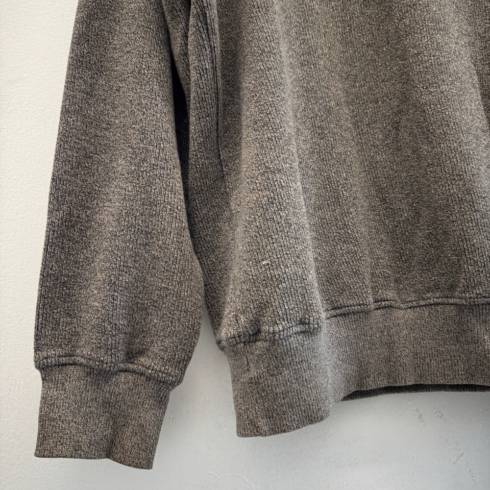 MEIKA Mens Quarter Snap Sweater Size Large Brown/Gray Knit Pullover cozy fleece - Picture 10 of 10